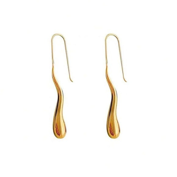 Minimalist Liquid Drop Gold Earring