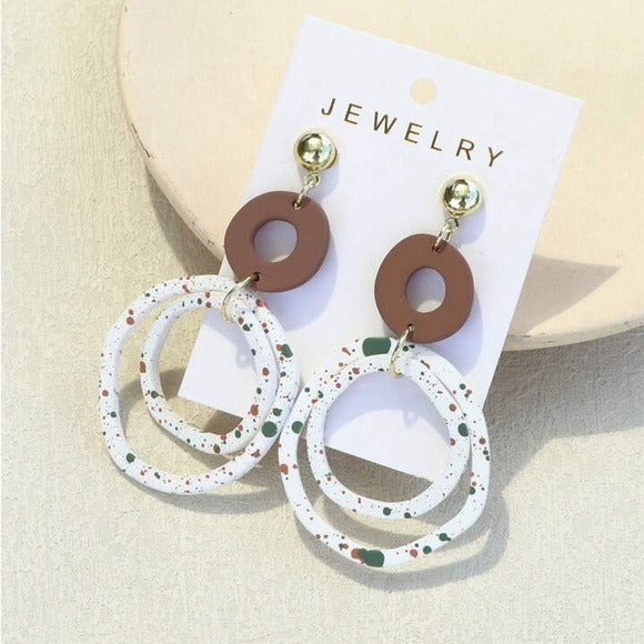 Geometric Circles Drop Earrings