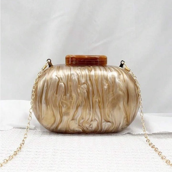 Marbled Acrylic Clutch Purse