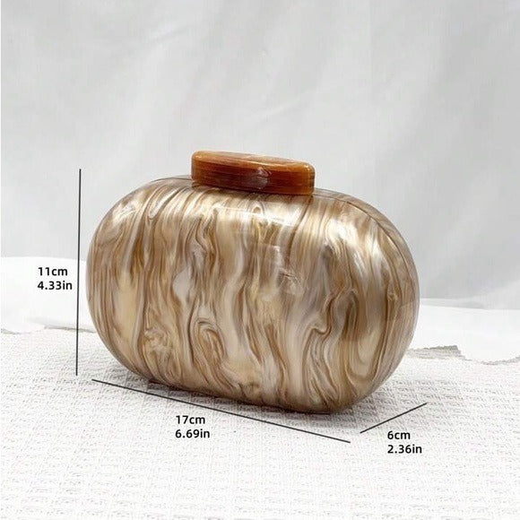 Marbled Acrylic Clutch Purse