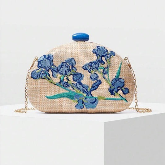 Floral Embroidery Clutch Purse