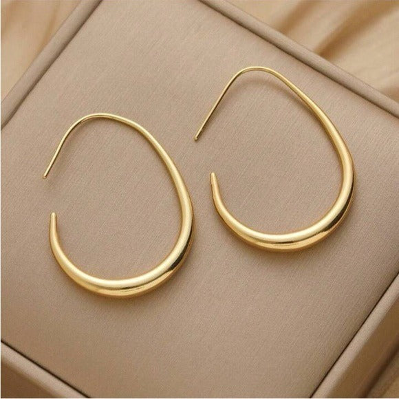 Gold Open Hoop Earring