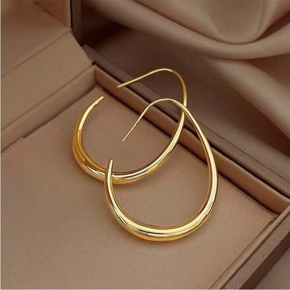 Gold Open Hoop Earring