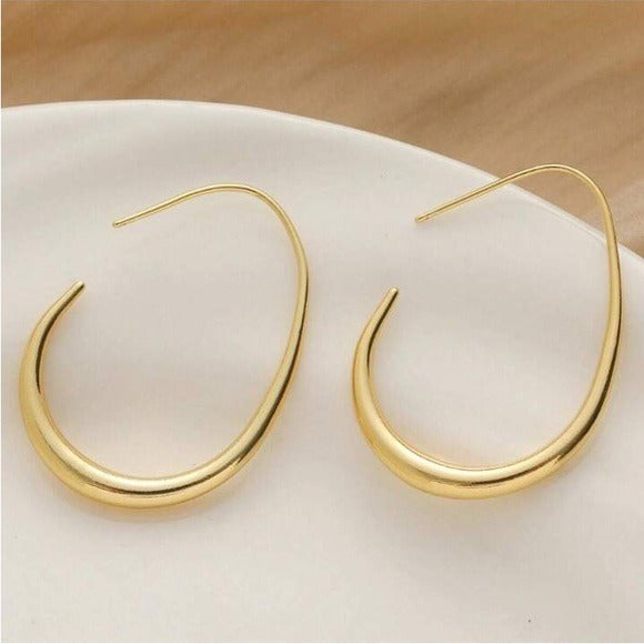 Gold Open Hoop Earring