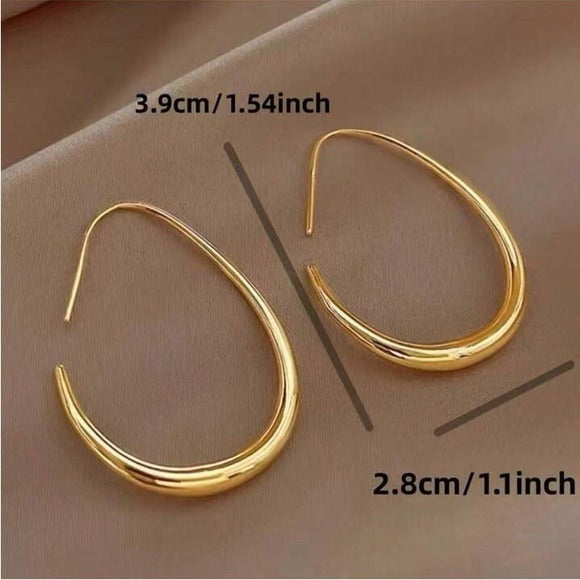 Gold Open Hoop Earring